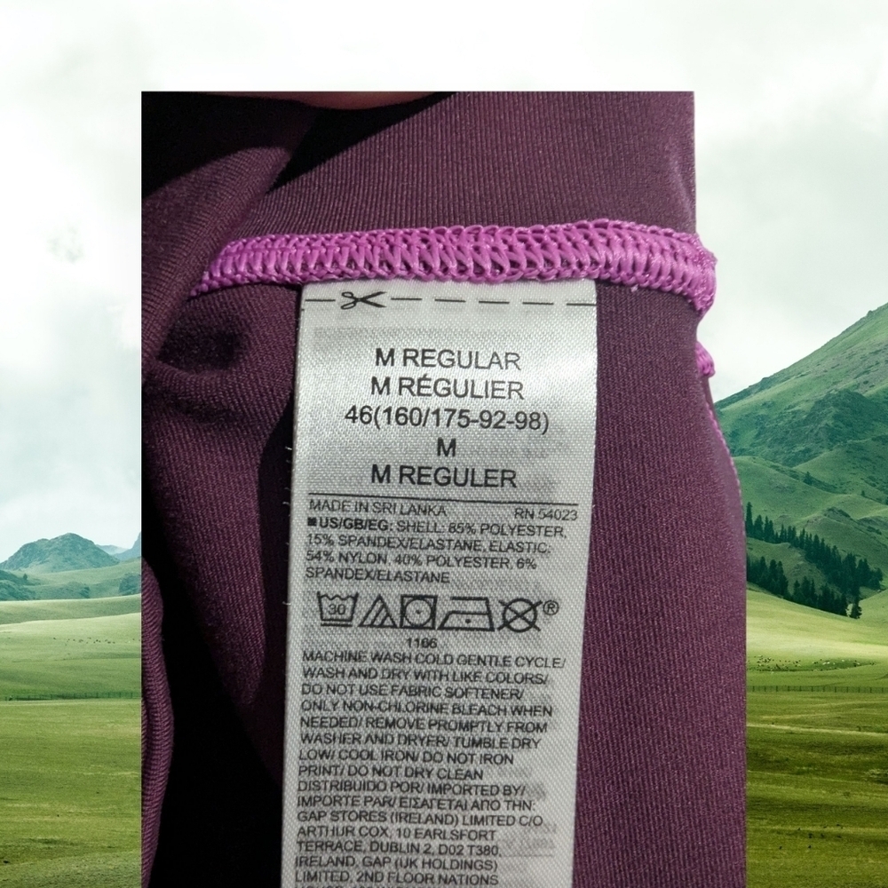 🤩 NWT Gap Factory Purple Leggings with Side Logo Size Medium - Picture 8 of 9